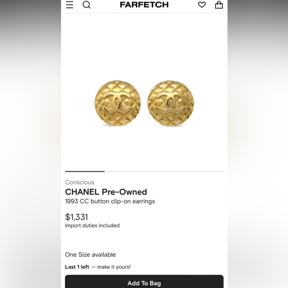 Sold ❌Chanel vintage clip on oversized earrings - Picture 5 of 5